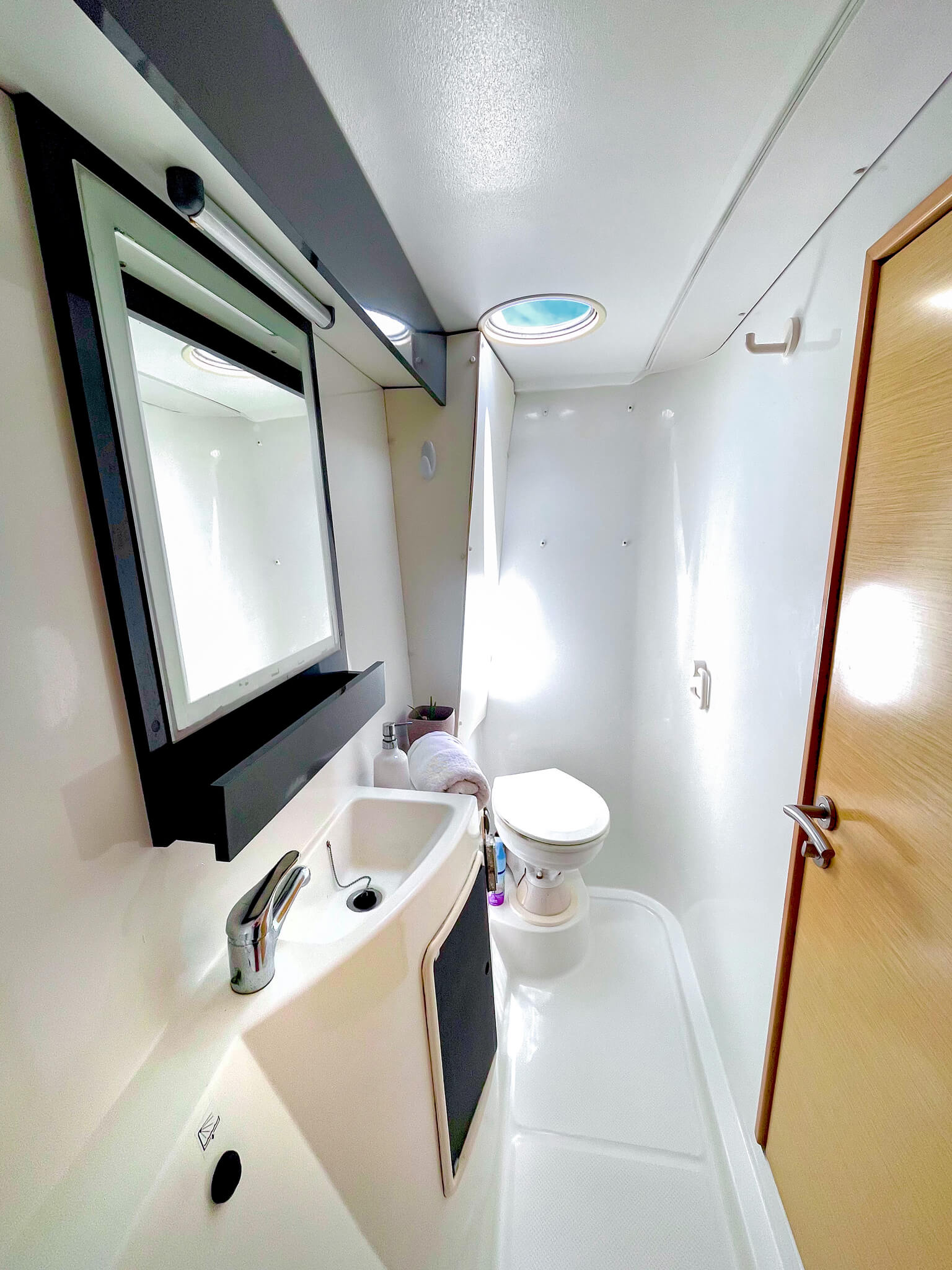 Atila catamaran bathrooms. San Blas Archipelago, Panama.