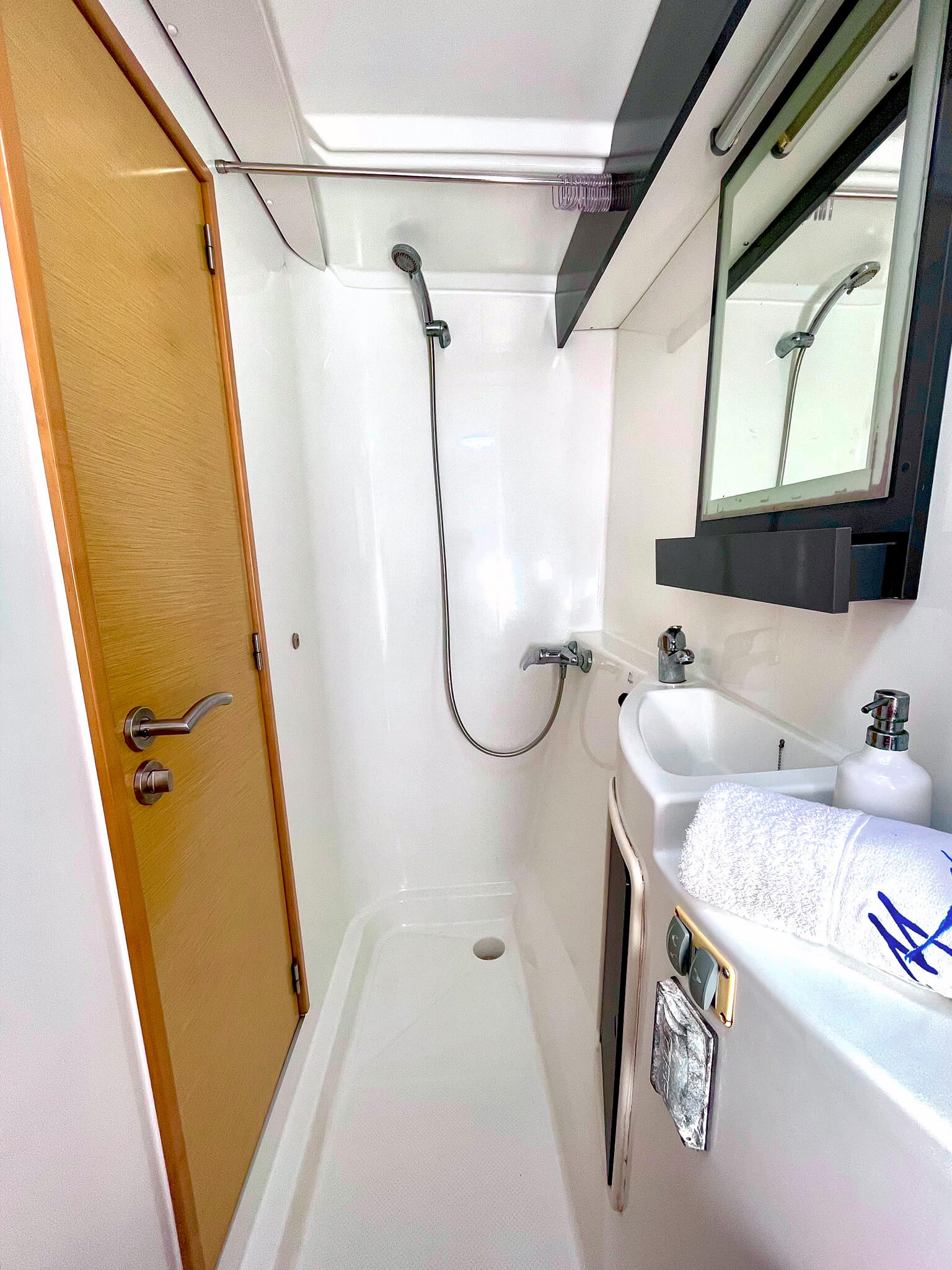 Atila catamaran bathrooms. San Blas Archipelago, Panama.