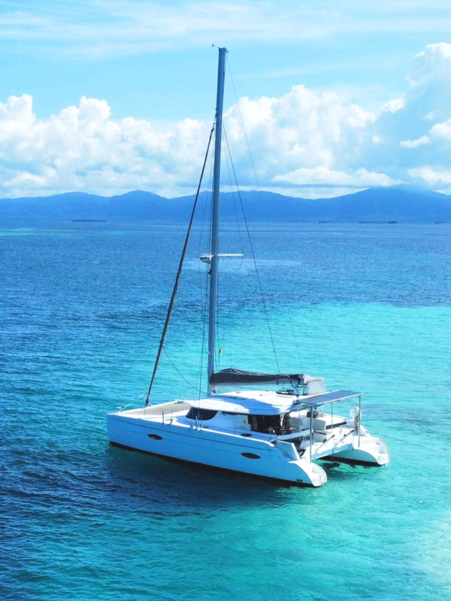 Photograph of the Catamaran Atila in San Blas Archipelago, Panama.
