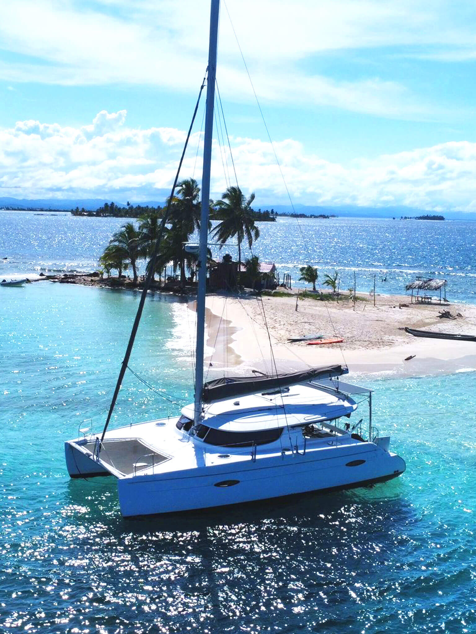 Photograph of the Catamaran Atila in San Blas Archipelago, Panama.