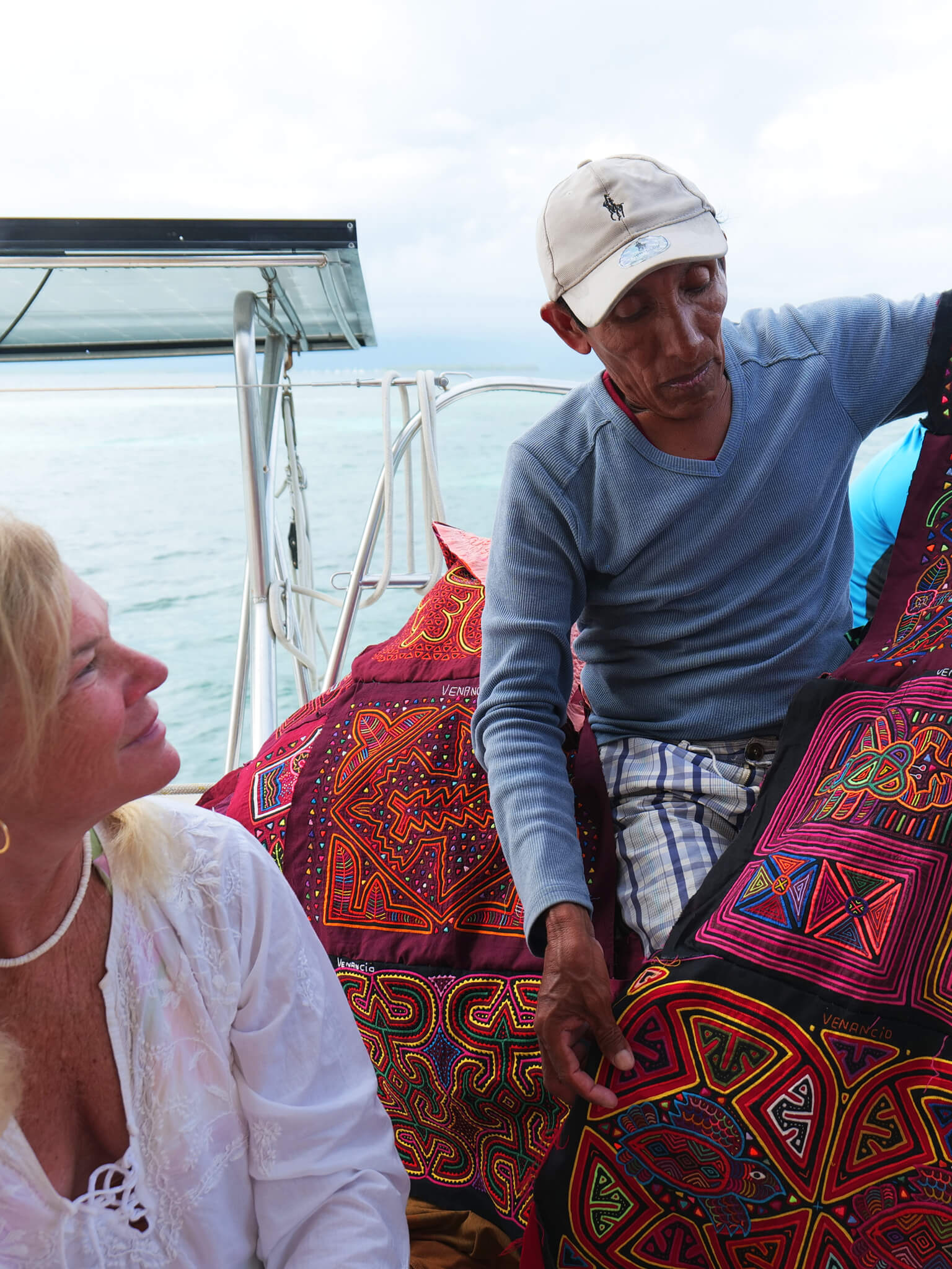 Passengers having fun on Atila catamaran. San Blas Archipelago, Panama.