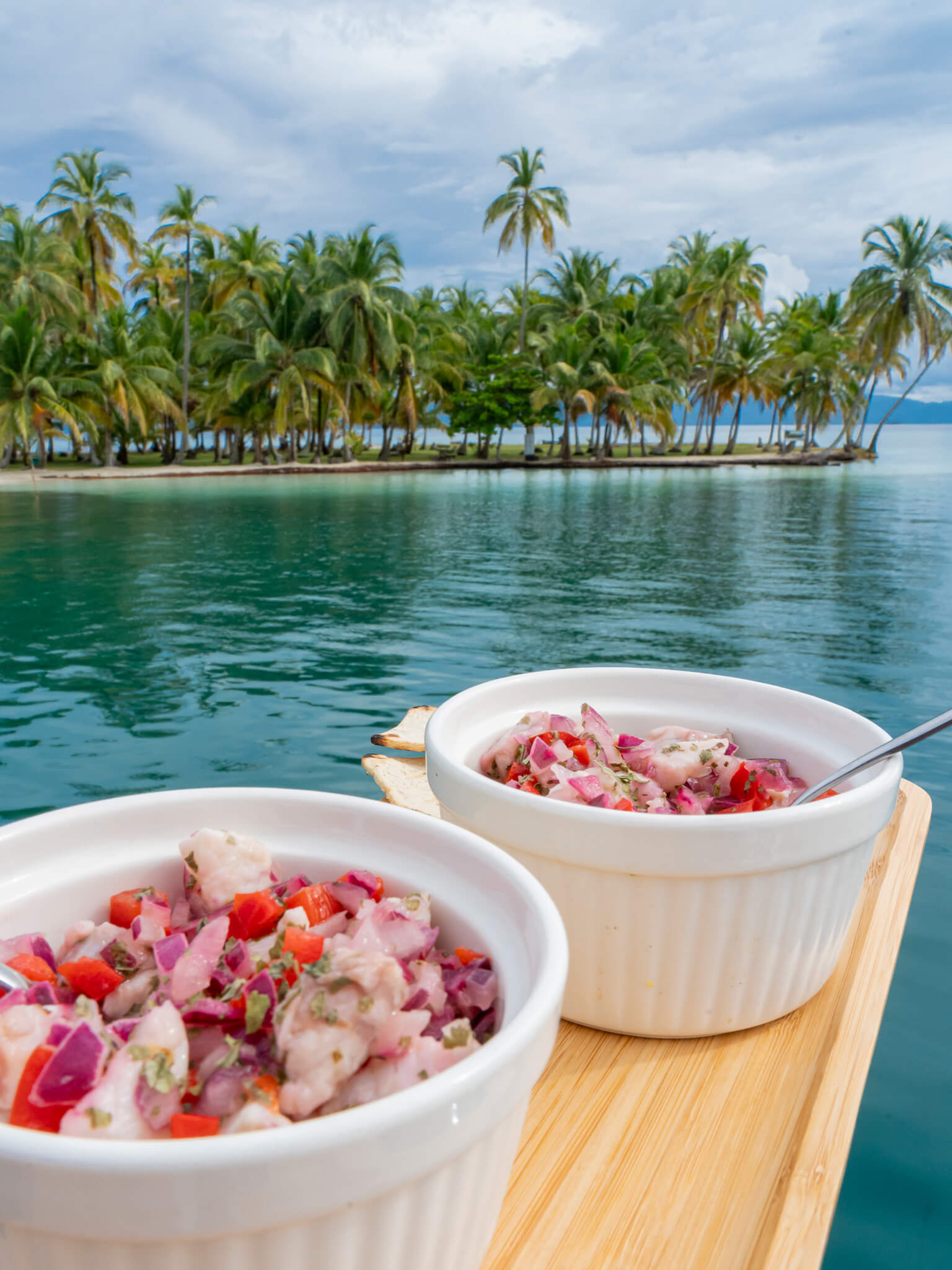 Meals on the Catamaran Atila in San Blas Archipelago, Panama.